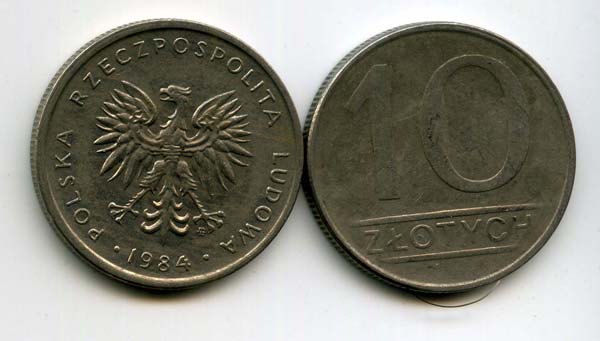 Монета 10 злотых 1984г Польша