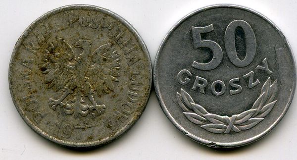 Монета 50 грош 1977г Польша