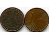 Монета 1 евроцент 2009г Португалия