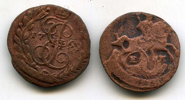 Монета полушка 1769г Россия