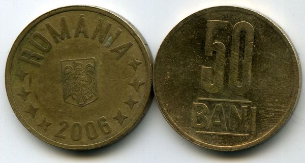 Монета 50 бани 2006г Румыния