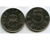 Монета 5 крон 1991г D Швеция