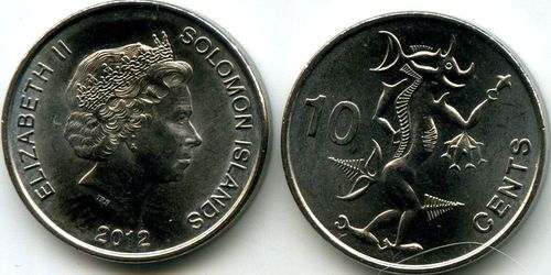 Монета 10 центов 2012г Соломоновы Острова