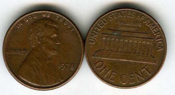 Монета 1 цент 1978г БЗМД США