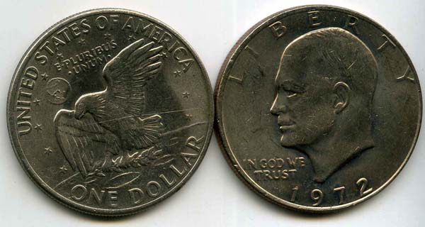 Монета 1 доллар 1972г орёл США