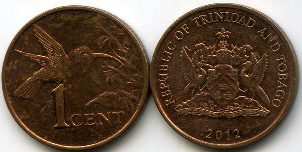 Монета 1 цент 2012г Тринидад