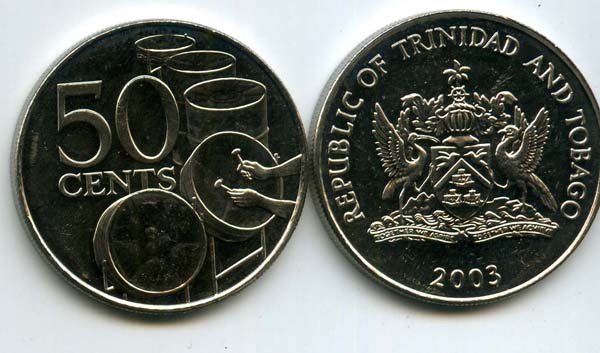 Монета 50 центов 2003г Тринидад