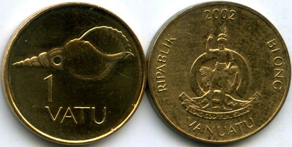 Монета 1 вату 2002г Вануату