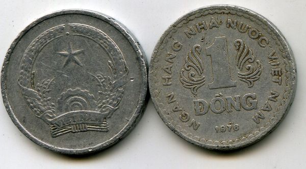 Монета 1 донг 1976г Вьетнам