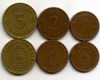 Набор монет неполный 1,2,5 сентим Латвия
