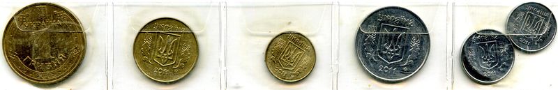 Набор монет 1 копийка-1 гривна 2011г Украина