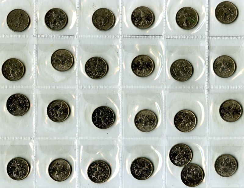Набор монет 25х5 копеек М+СП 1997г-2014г Россия