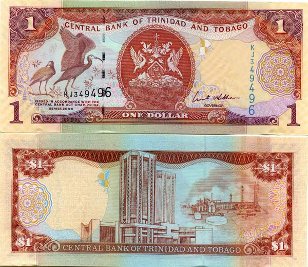 Бона 1 доллар 2006г Тринидад и Тобаго
