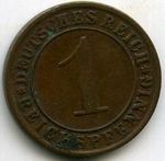 Монеты 1 рейхспфенинг