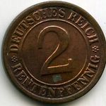 Монеты 2 рейхспфенинга