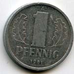 Монеты 1 пфенинг